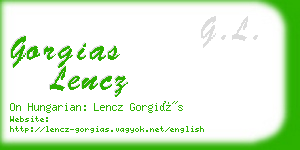 gorgias lencz business card